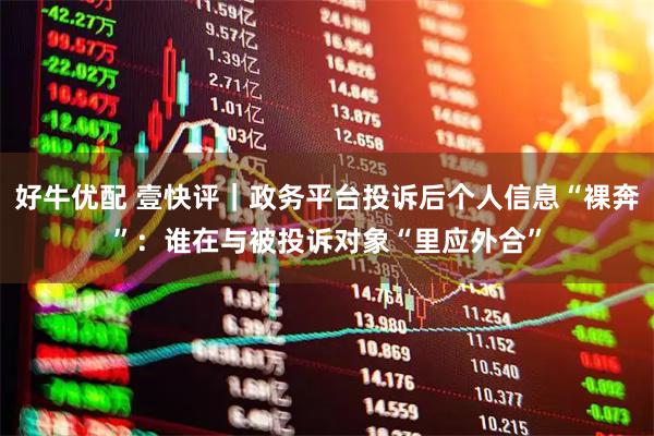 好牛优配 壹快评｜政务平台投诉后个人信息“裸奔”：谁在与被投诉对象“里应外合”